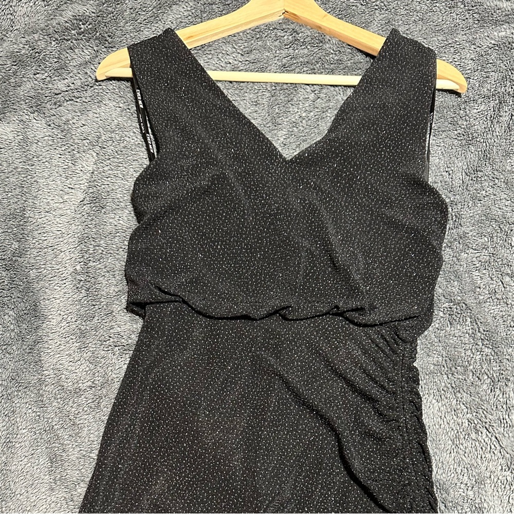 Ever New Black Ruched Mini Party Dress